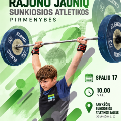 Anykščiuose vyks atviros rajono jaunių sunkiosios atletikos pirmenybės