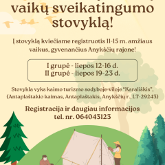 Kvietimas į nemokamą 5 dienų vaikų sveikatingumo stovyklą