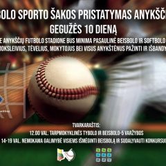 Gegužės 10 dieną – beisbolo sporto šakos pristatymas Anykščiuose